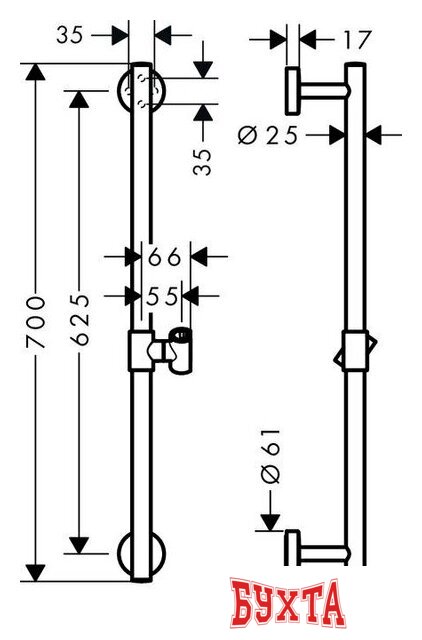 Душевая штанга Hansgrohe Unica 26401000 2