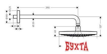Верхний душ Hansgrohe Raindance Select S (хром/белый) 26470400 3