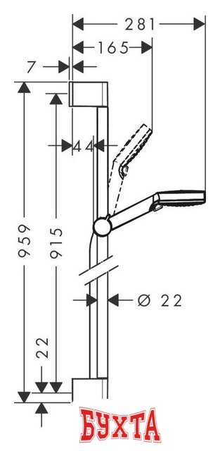 Душевой гарнитур Hansgrohe Crometta Vario EcoSmart 26538400 2