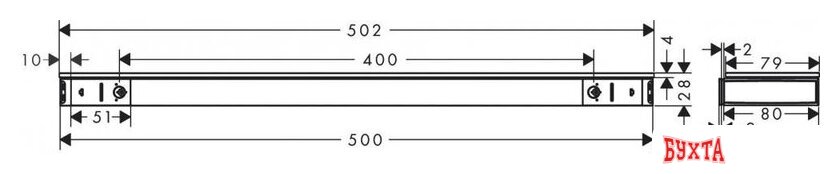 Мебель для ванных комнат Hansgrohe Полка Rainfinity 26844700 2