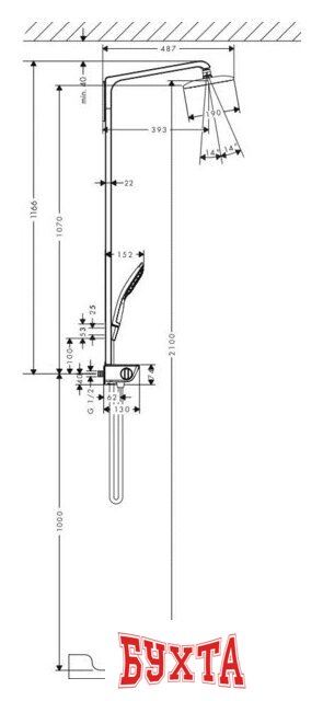 Душевая система Hansgrohe Raindance Select 360 Showerpipe (27112000) 3