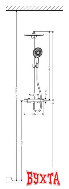 Душевая система Hansgrohe Raindance Select 300 Showerpipe (27114000) 2