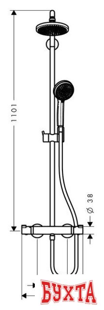 Душевая система Hansgrohe Croma 160 Showerpipe [27135000] 3