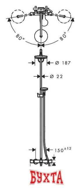 Душевая система Hansgrohe Croma Select S 180 2jet [27351400] 3