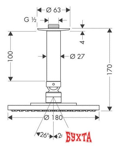 Верхний душ Hansgrohe Raindance AIR EcoSmart (27478000) 2