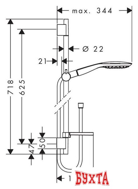 Душевая система Hansgrohe Raindance Select E 150 [27856000] 2