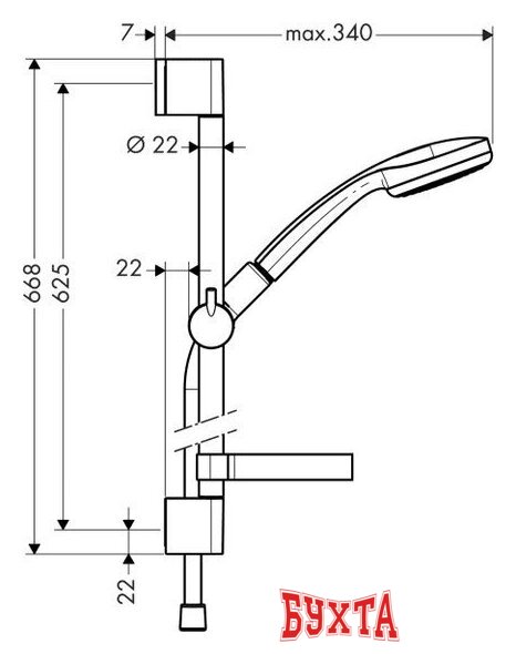 Душевой гарнитур Hansgrohe Croma 100 (27717000) 2