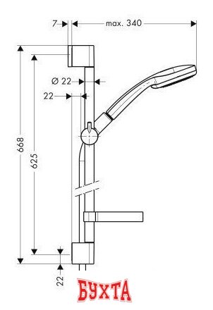 Душевой гарнитур Hansgrohe Croma 100 Multi/Unica’C (27775000) 2