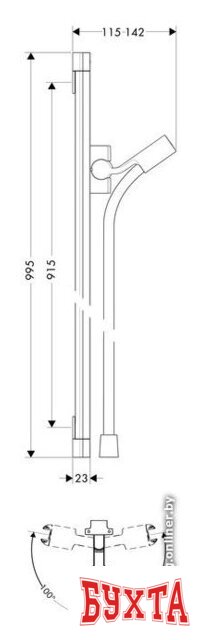 Душевая штанга Hansgrohe Unica 27844000 2