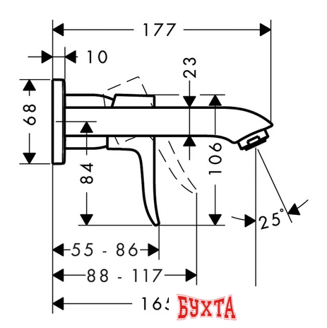 Смеситель Hansgrohe Metris 31085000 2
