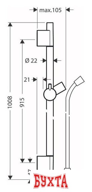 Душевая штанга Hansgrohe Unica 28631700 (белый) 2