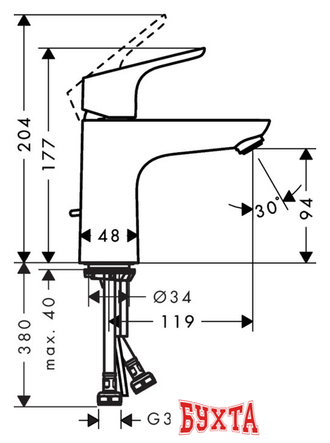 Смеситель Hansgrohe Focus [31621000] 2