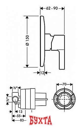 Смеситель Hansgrohe Focus E 31966000 2
