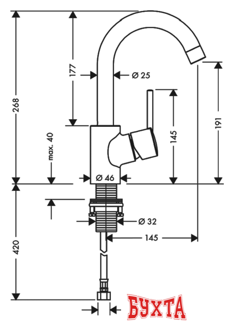 Смеситель Hansgrohe Talis S 32070000 3