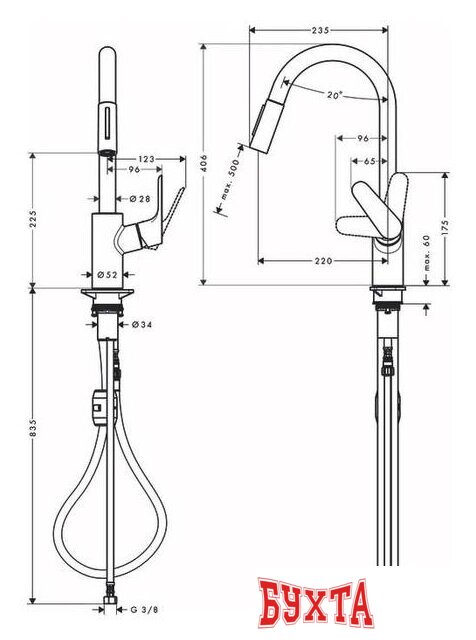 Смеситель Hansgrohe Focus M41 31815670 2