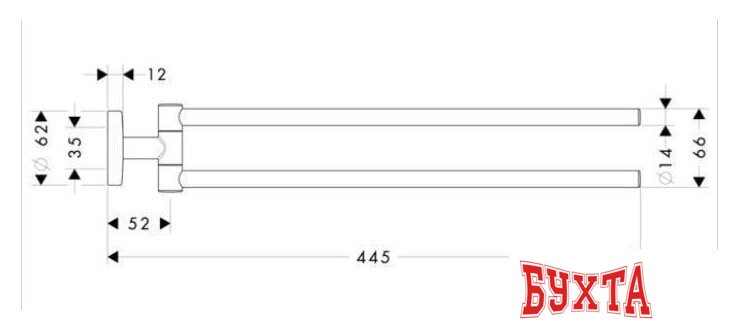 Держатель для полотенца Hansgrohe Logis 40512000 5