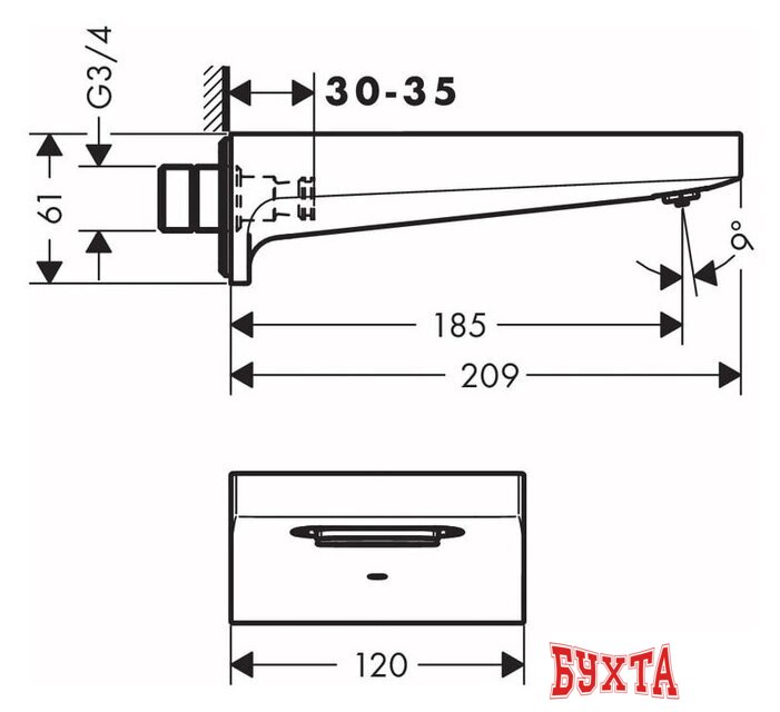 Излив Hansgrohe Metropol 32543700 2