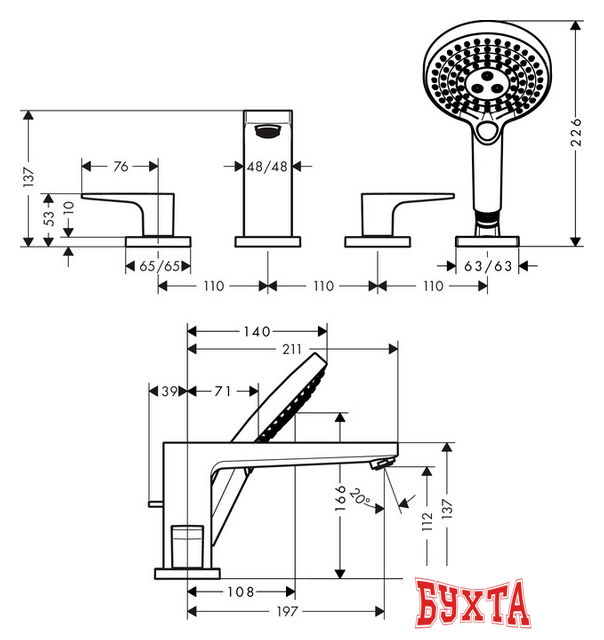 Смеситель Hansgrohe Metropol 32553000 5
