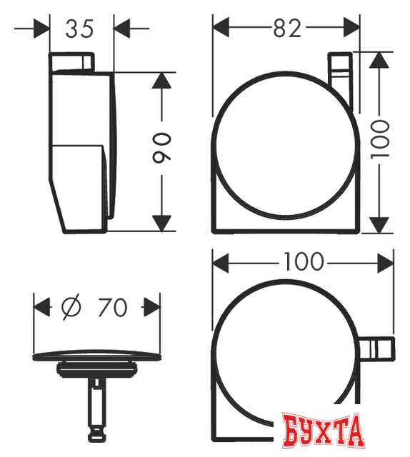 Накладка сливного гарнитура Hansgrohe Exafill S 58117670 2