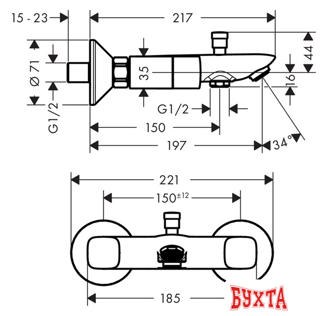 Смеситель Hansgrohe Logis 71243000 2