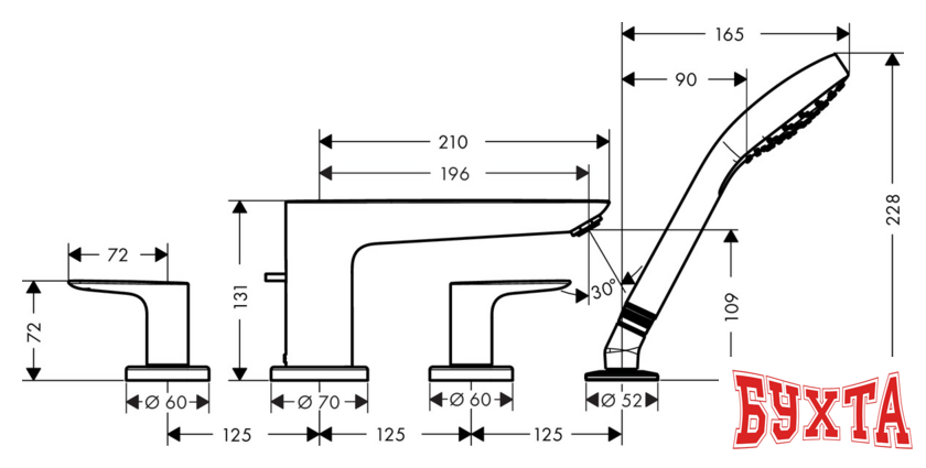 Смеситель Hansgrohe Talis E 71748000 2