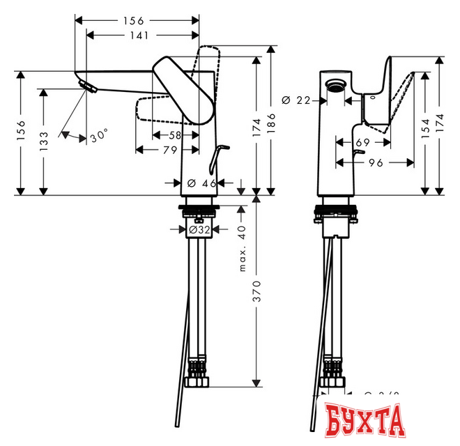 Смеситель Hansgrohe Talis E 71754670 2