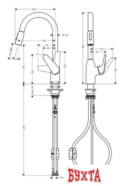 Смеситель Hansgrohe M429-H220 71800800 2
