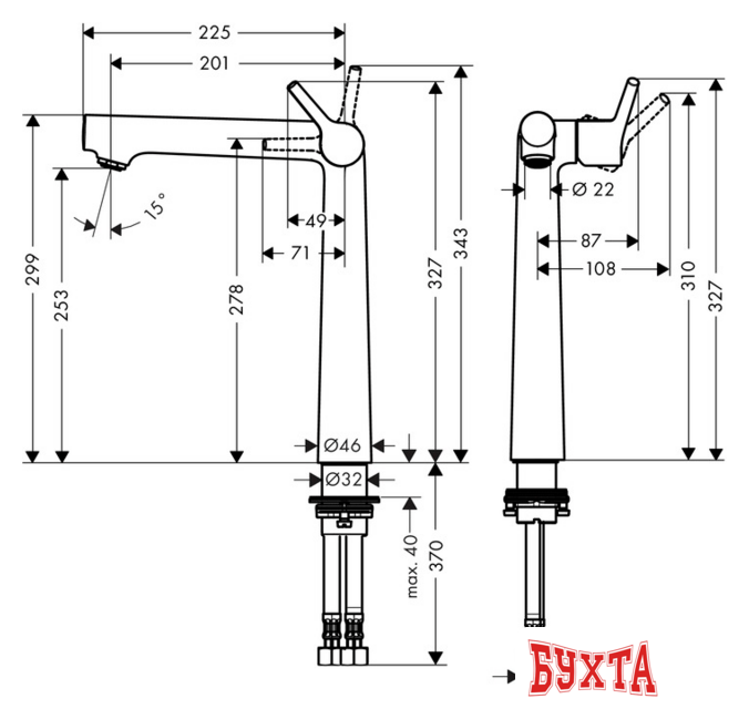 Смеситель Hansgrohe Talis S 72116000 2