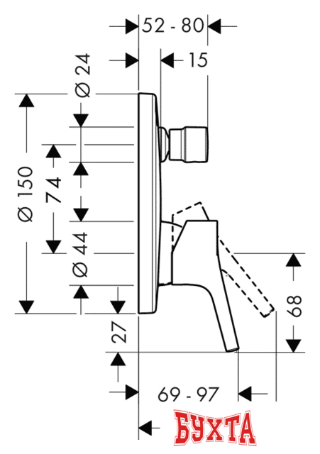 Смеситель без скрытого механизма Hansgrohe Talis S 72405000 2