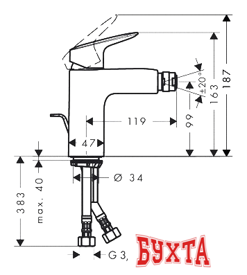 Смеситель Hansgrohe Logis 100 71200000 2