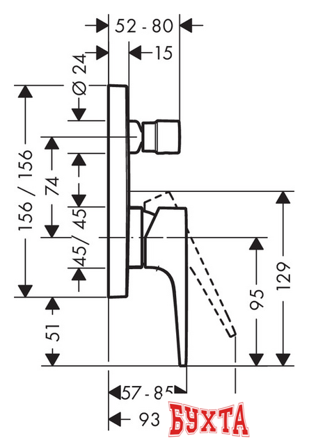 Смеситель Hansgrohe Metropol 74545000 4