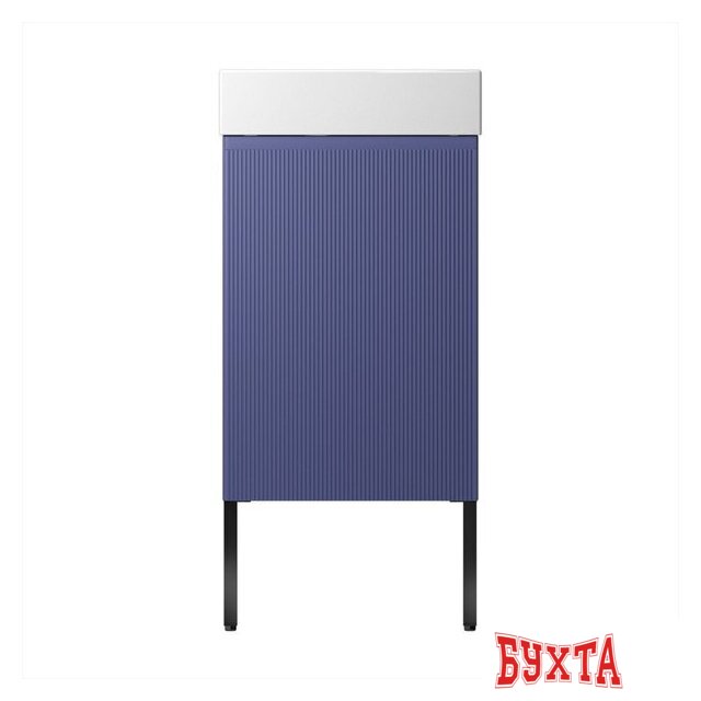 Мебель для ванных комнат Wellsee Тумба под умывальник 3 в 1 WC Area 221804006 (тумба/матовый синий, раковина/глянцевый белый, ножки/матовый черный) 2