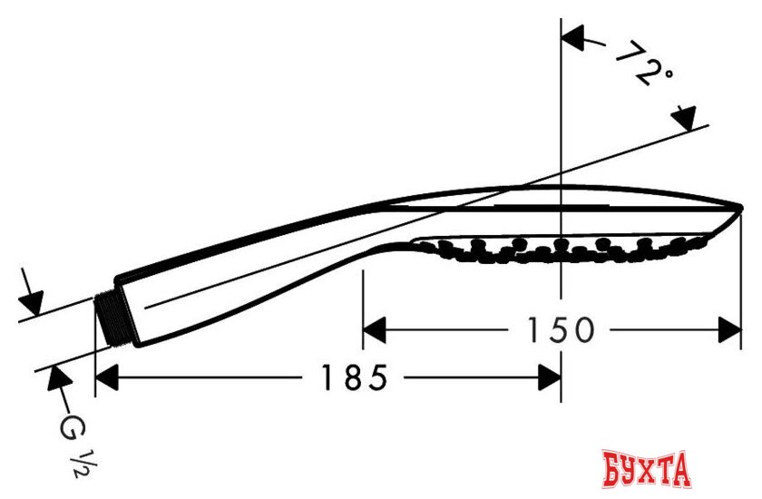 Душевая лейка Hansgrohe Raindance Select E 150 3jet [26551400] 2
