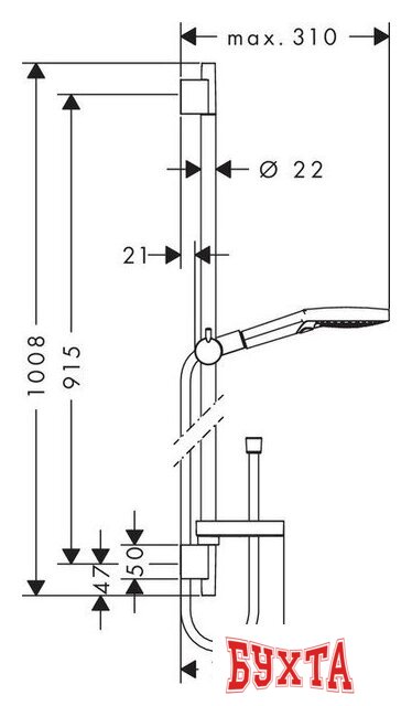 Душевой гарнитур Hansgrohe Raindance Select S 26633000 (хром) 5