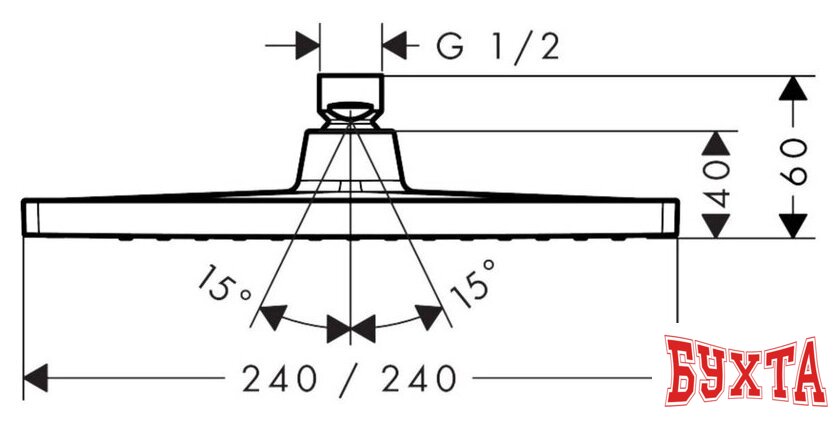 Верхний душ Hansgrohe Crometta E 240 1jet EcoSmart 26727000 2