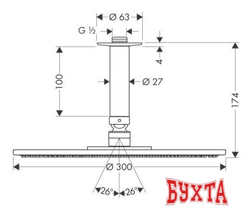 Верхний душ Hansgrohe Raindance AIR (27494000) 2