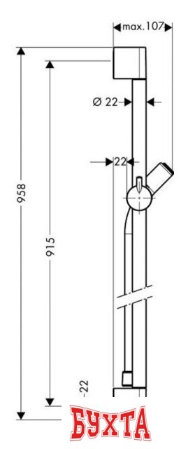 Душевая штанга Hansgrohe Unica C 90 27610000 2