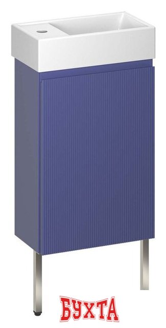 Мебель для ванных комнат Wellsee Тумба под умывальник 3 в 1 WC Area 221804004 (тумба/матовый синий, раковина/глянцевый белый, ножки/нержавеющая сталь) 1