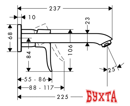 Смеситель Hansgrohe Metris 31086000 2