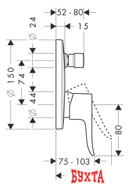 Смеситель Hansgrohe Metris 31487000 3