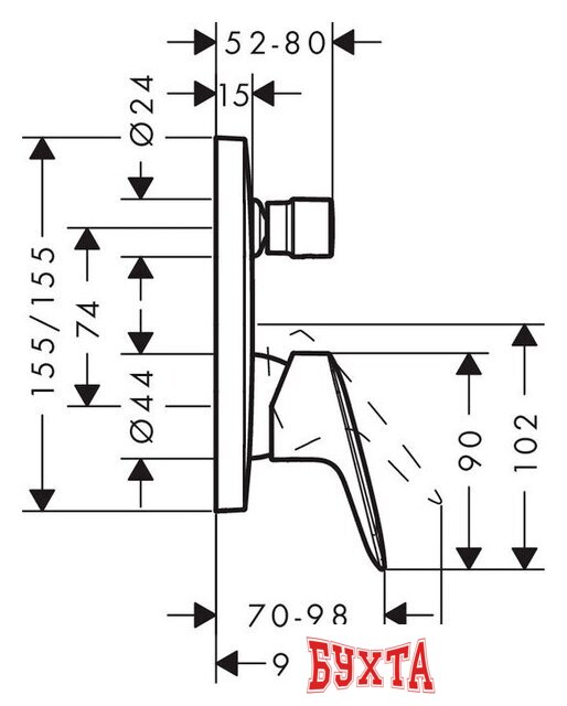 Смеситель Hansgrohe Logis 71407000 2