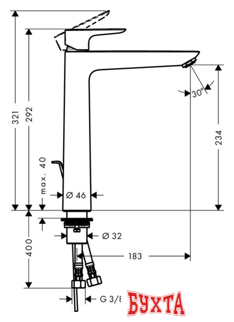 Смеситель Hansgrohe Talis E 71716000 (хром) 2