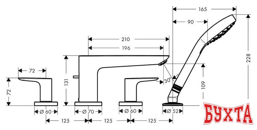 Смеситель Hansgrohe Talis E 71748990 2
