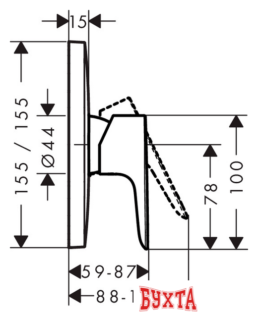 Смеситель Hansgrohe Talis E 71765340 (черный хром) 2