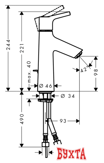Смеситель Hansgrohe Talis S 72022000 2