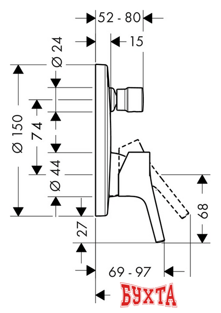 Смеситель без скрытого механизма Hansgrohe Talis S 72406000 2