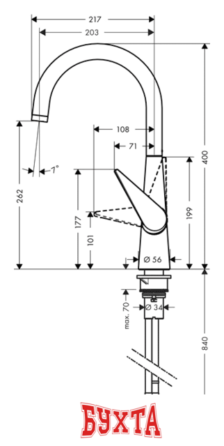 Смеситель Hansgrohe Talis S 72810000 2