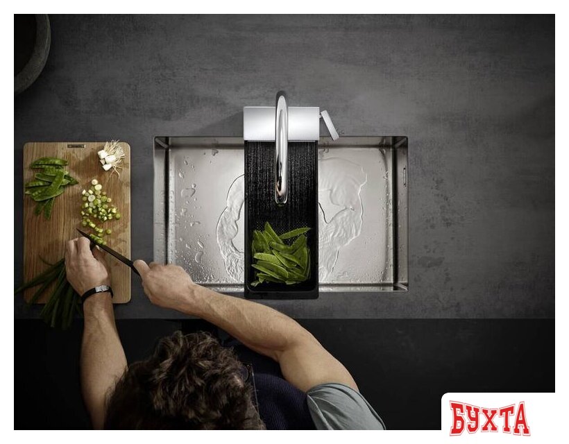 Смеситель Hansgrohe Aquno Select M81 73837800 (стальной) 4