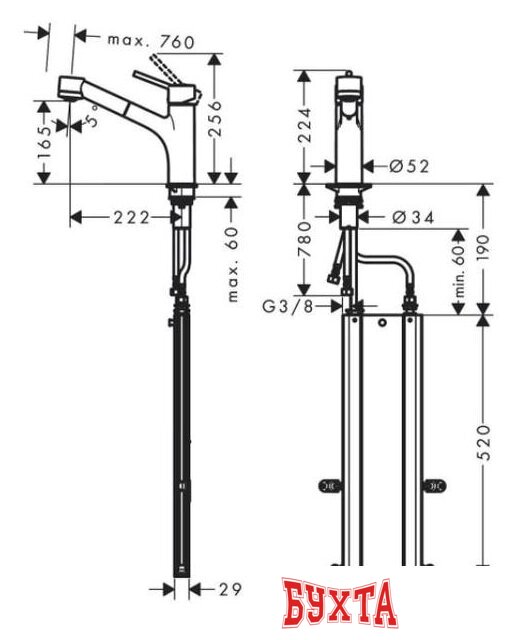 Смеситель Hansgrohe Talis M52 73860000 2