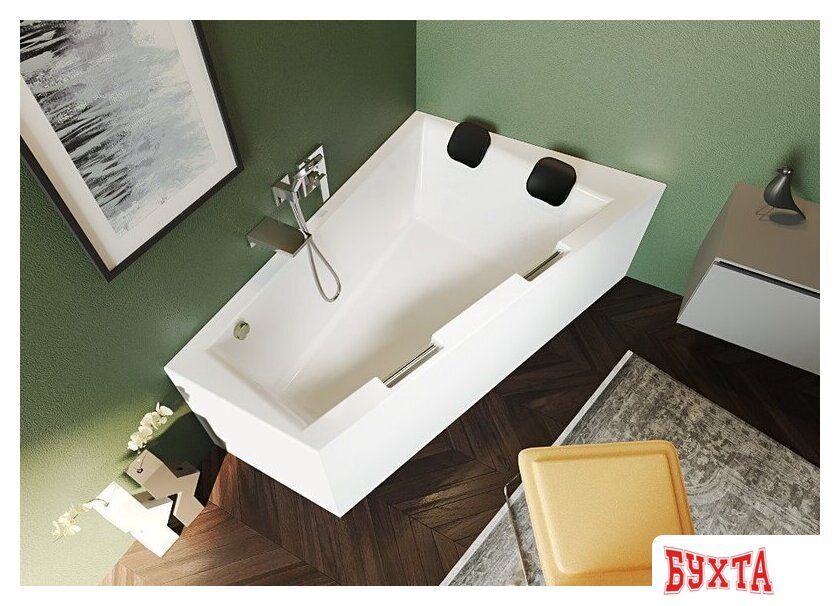 Ванна Riho Doppio 180x130L (с ножками) 4